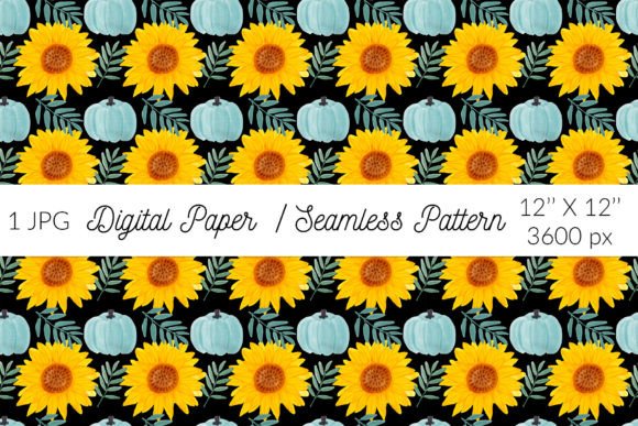 Download Sunflower Pumpkin Digital Paper - Pumpkin digital paper Collection
