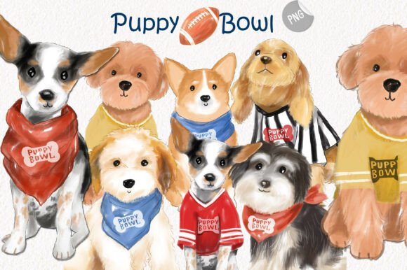Download Puppy Bowl, Dog Football Clipart - Football Collection