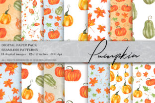 Download Watercolor Pumpkin Digital Paper - Pumpkin digital paper Collection