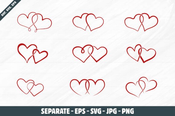 Download Two Red Hearts United Vectors, Heart Svg - United Collection