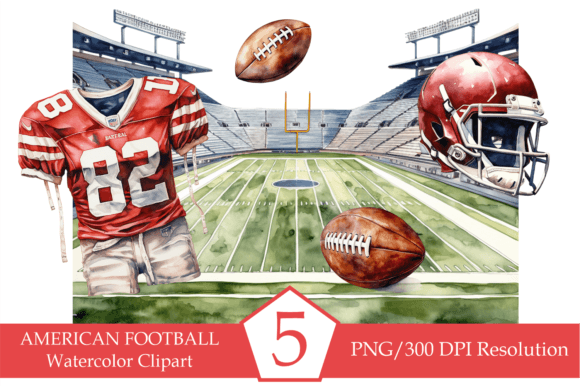 Download Watercolor American Football Clipart - Football Collection