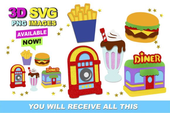 Download 50s Diner 3D SVG and Clipart - Svg Collection