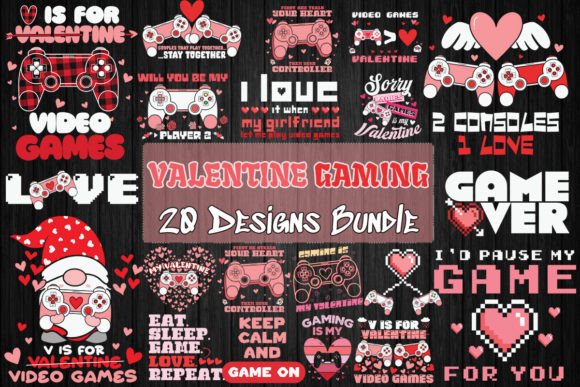 Download Gamer Valentine Bundle SVG 20 Designs - Svg Collection