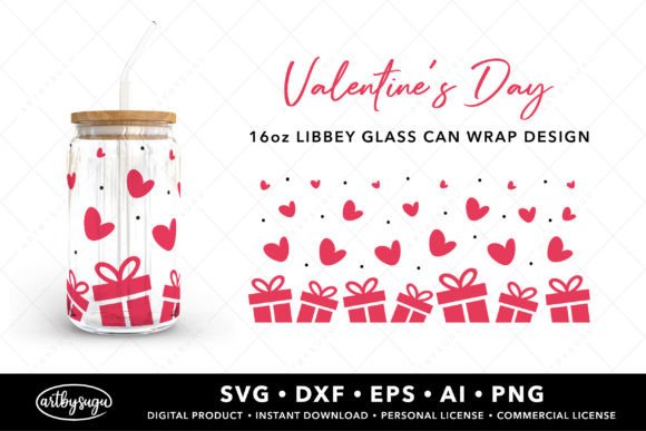 Download Valentines Gift Box Libbey Glass Can SVG - Svg Collection