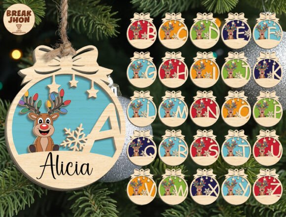 Download Reindeer Alphabet Ornament Svg - Svg Collection