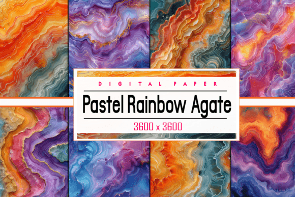 Download Pastel Rainbow Agate Wavy Background - Wavy Collection