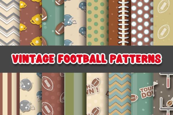 Download Vintage Football Digital Papers Patterns - Football Collection