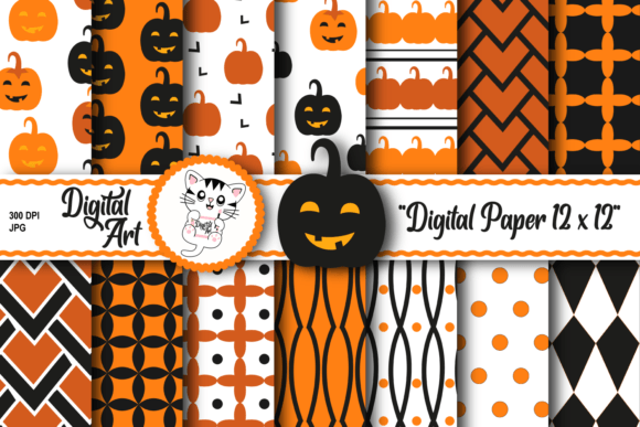 Download Halloween Pumpkin Digital Paper - Pumpkin digital paper Collection