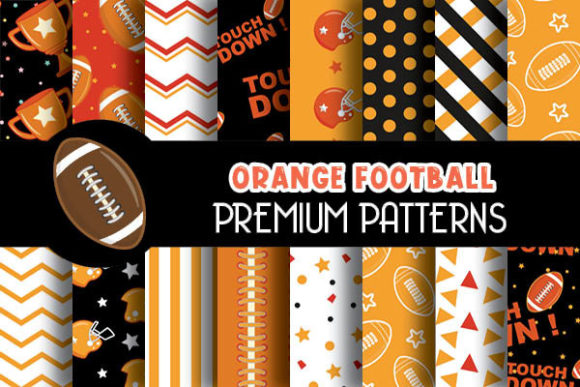 Download Orange Football Digital Papers Patterns - Football Collection