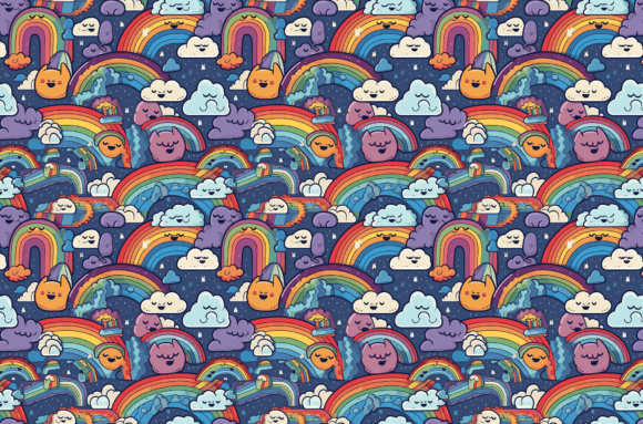 Download Retro Rainbow Pattern Colorful Patterns - Retro Collection