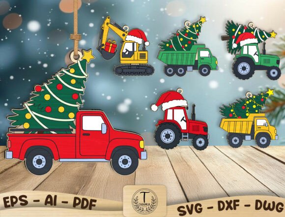 Download Christmas Truck Ornament SVG Bundle - Svg Collection
