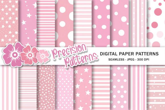 Download Baby Pink Pastel Dots Stars Stripes - Dots Collection