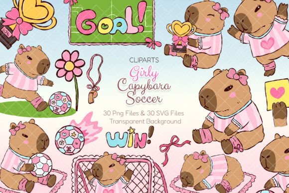 Download Girly Capybara Soccer Football Clipart - Football Collection