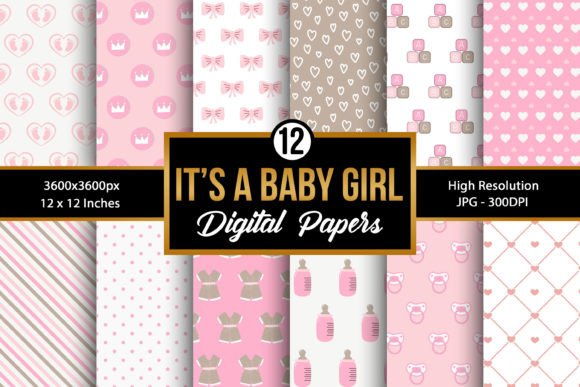 Download Baby Girl Pink Digital Papers - Pink digital papers Collection