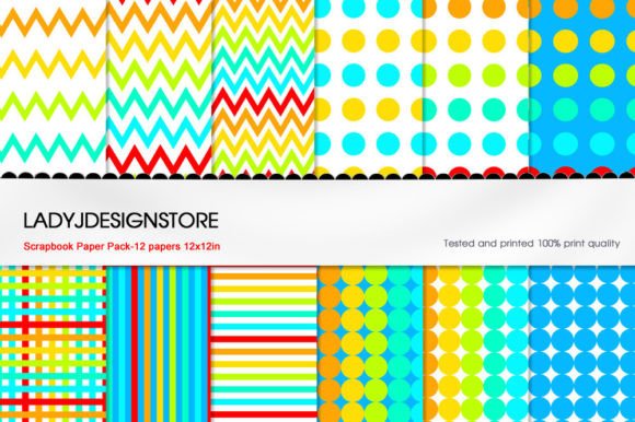 Download Scrapbook Paper Pack Rainbow Neon Dots - Dots Collection