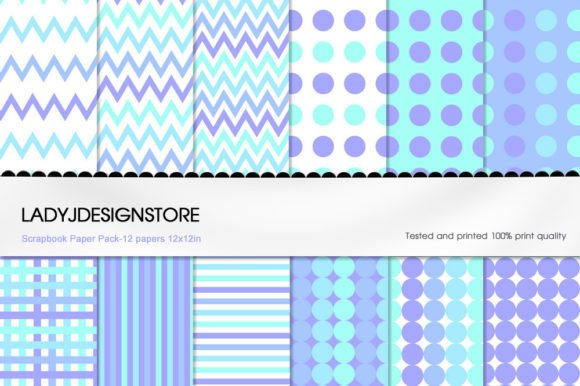 Download Scrapbook Paper Pack Purple Blue Dots - Dots Collection