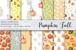 Download Watercolor Pumpkin Digital Paper - Pumpkin digital paper Collection