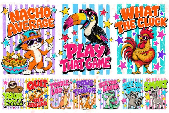 Download Retro Summer Animal Pun Sublimation PNGs - Retro Collection