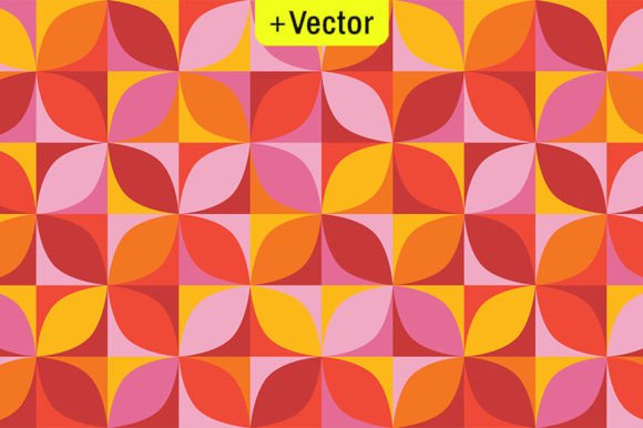 Download Retro Circles Red Orange Mosaic Pattern - Retro Collection