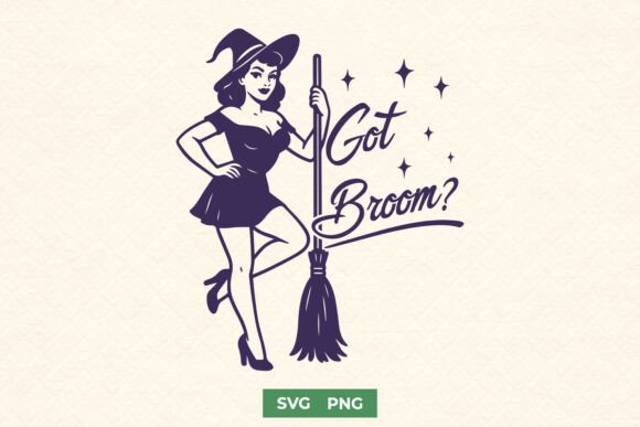 Download Retro Witch Pinup Halloween SVG PNG - Retro Collection