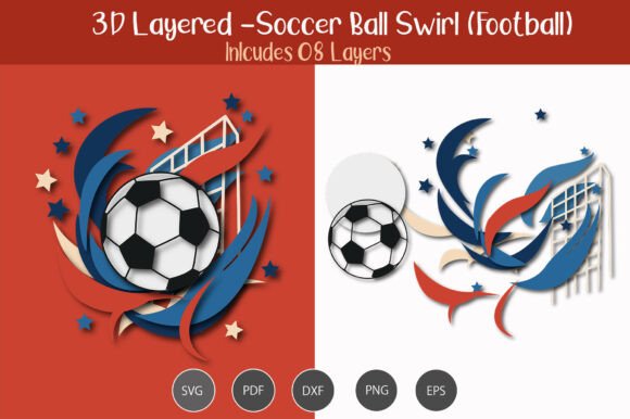 Download 3D Layered Soccer Ball / Football - Football Collection