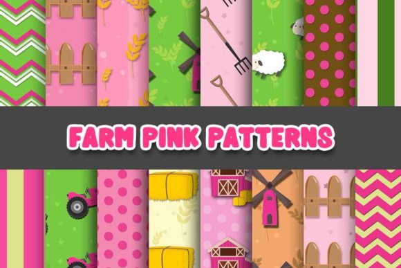 Download Farm Pink Digital Papers Patterns - Pink digital papers Collection