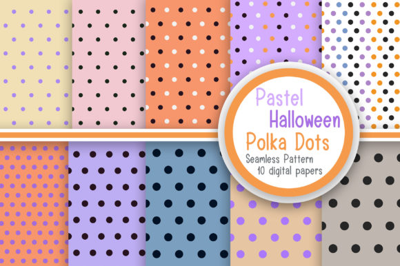 Download Pastel Halloween Polka Dots Pattern - Dots Collection
