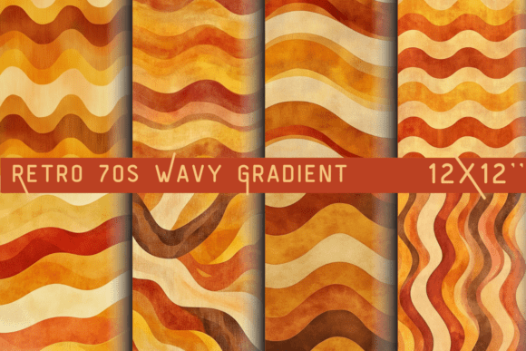 Download Retro 70s Wavy Gradient Paper - Retro Collection