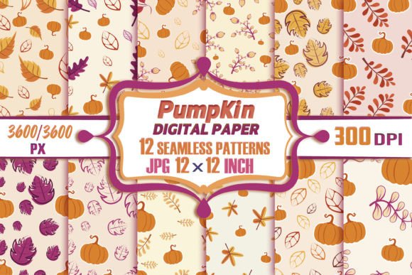 Download Pumpkin Digital Paper Fall Patterns - Pumpkin digital paper Collection