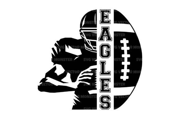 Download Eagles Football Player Half Monogram Svg - Premium Resources