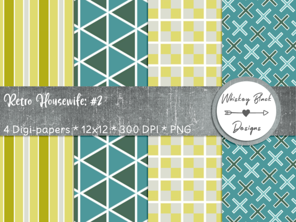 Download Retro Green Blue Yellow Geometric Paper - Retro Collection