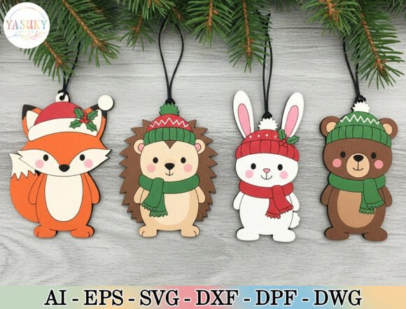 Download Cute Christmas Animal Ornament SVG - Svg Collection
