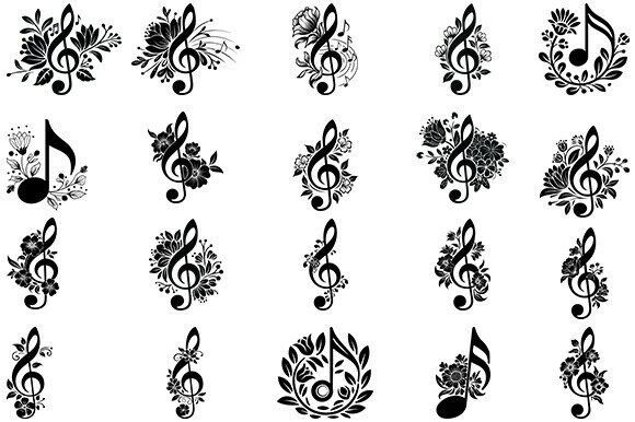 Download Floral Music Note Svg,Music Notes Bundle - Svg Collection