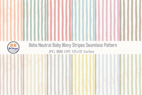 Download Boho Baby Wavy Stripes Pattern Paper JPG - Wavy Collection