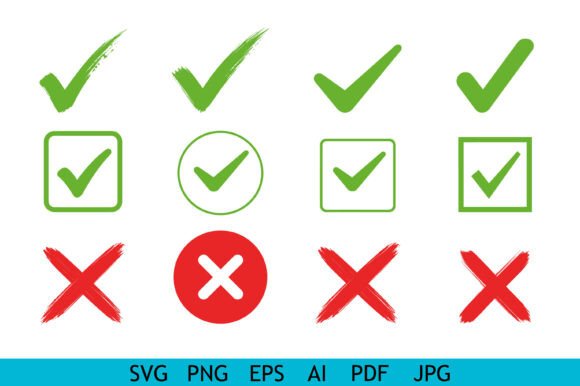 Download Check Mark X Mark Green Red Bundle SVG - Svg Collection